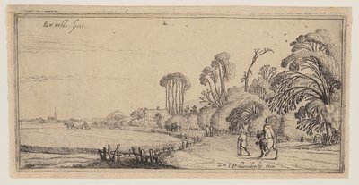 Landscape with a Rider and a Walker on a Road, from Landscapes by Esaias van den Velde I