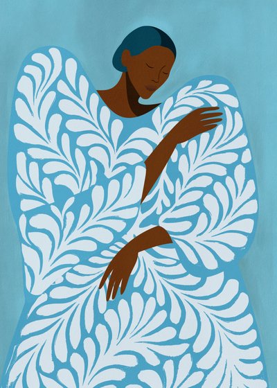 Serene Woman Blue Pattern by Essa Van Reis