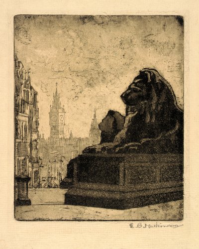 Lions in a London Square by Esther Blaikie MacKinnon