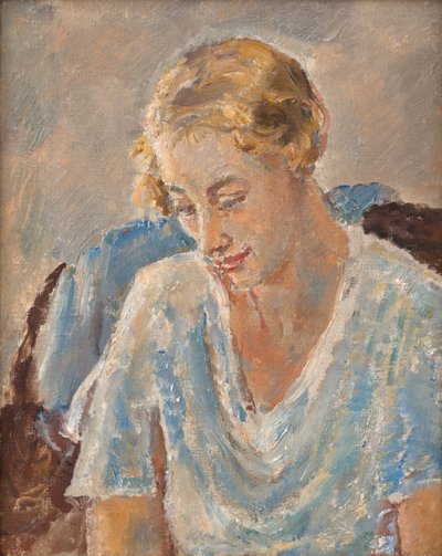 Portrait of a Woman in Blue by Ethel Walker