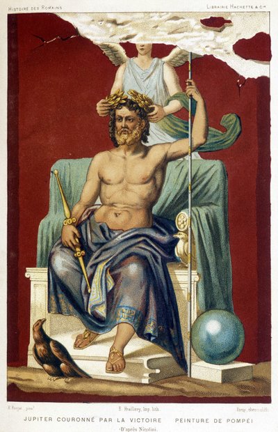 Jupiter (Zeus) crowned by Victory by Etienne Antoine Eugene Ronjat