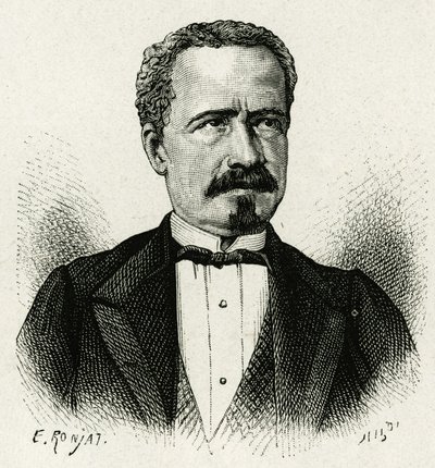 Portrait of the President of Ecuador, Don Antonio Borrero (engraving by E. Ronjat, after a photograph, to illustrate the story 