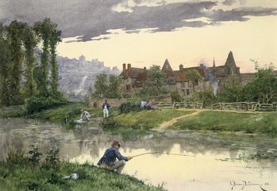 Soldiers at the Edge of the River by Etienne Berne Bellecour