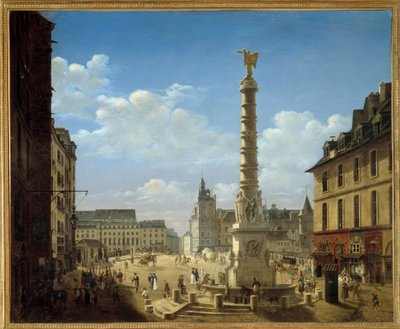 La place et la fontaine du Chatelet by Etienne Bouhot