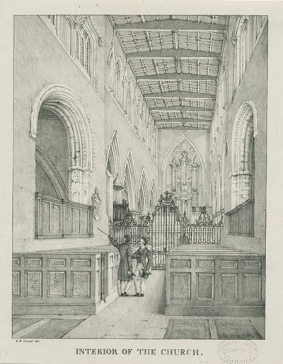 Interior of Tamworth Church by Etienne Bruno Hamel