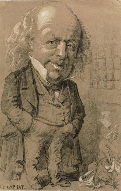 Caricature Portrait of Pierre-Jean de Beranger by Etienne Carjat