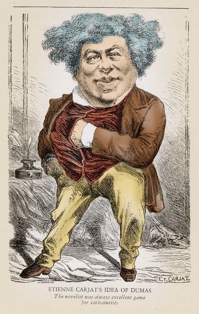Portrait of Alexandre Dumas father: caricature by Etienne Carjat by Etienne Carjat