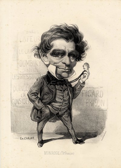 Flying leaf - Illustration by Etienne Carjat (1826-1906): Theatre - Monrose Antoine-Martial Louis Barizain, Louis Monrose (1811-1883) by Etienne Carjat