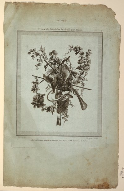 Trophy with Implements of the Hunt, Plate 1 from 