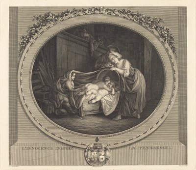 Innocence Inspires Tenderness by Etienne Claude Voysard after Jean Honoré Fragonard