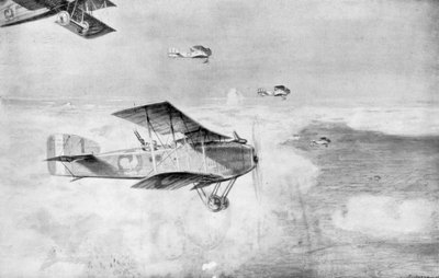 A French Squadron of Daytime Bombers Above a Sea of Clouds by Etienne Cournault