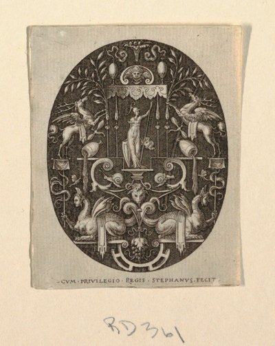 Athena, from Grotesques on Black Ground, Divinities and Allegories by Etienne Delaune