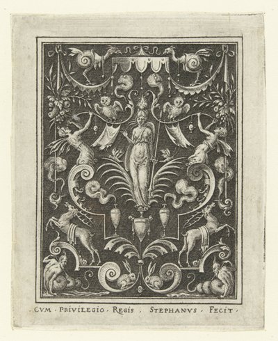 Bellona, Flat Decorations with God Figures in a Grotesque Frame (later version) (series title) by Etienne Delaune
