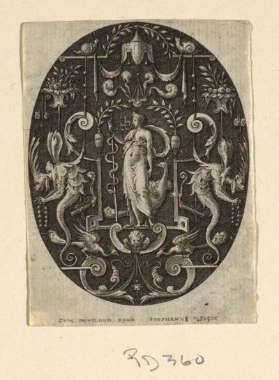 Juno, from the series Grotesques on Black Ground, Divinities and Allegories by Etienne Delaune