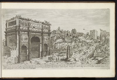 Arch of Constantine in Rome (series title: Buildings from Antiquity) (series title on object: The Remains of Ancient Rome Collected and Depicted in Perspective by Stefano Du Perac Parisino) by Etienne Duperac