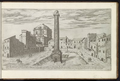 Forum of Trajan with the Column of Trajan in Rome by Etienne Duperac