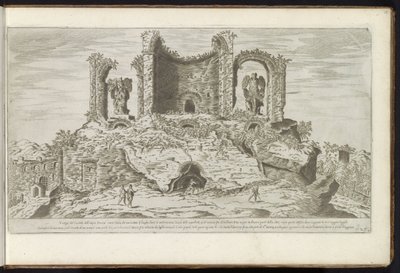 Ruins of the Trophies of Marius in Rome (series title: Buildings from Antiquity) (series title on object: The Remains of Ancient Rome Collected and Depicted in Perspective by Stefano Du Perac Parisino) by Etienne Duperac