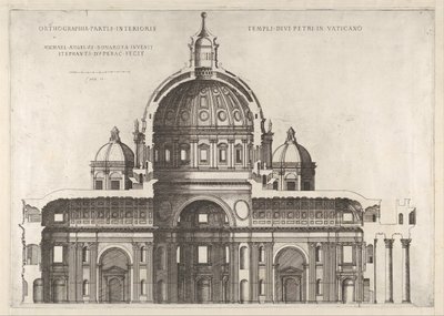 Speculum Romanae Magnificentiae: Longitudinal Section Showing the Interior of Saint Peter
