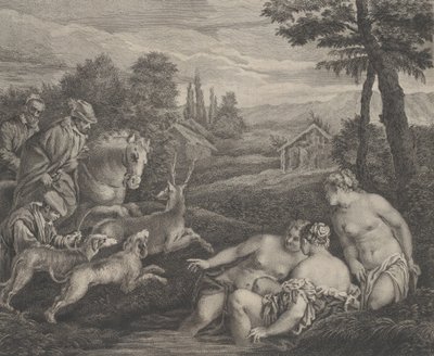 Diane and Actaeon Changed into a Stag by Etienne Fessard