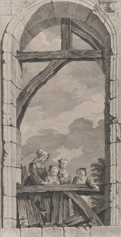 The Chapel of the Enfants-Trouvés in Paris: Nuns and Little Girls Watching the Crèche by Etienne Fessard