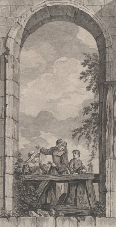 The Chapel of the Enfants-Trouvés in Paris: Nuns and Boys Watching the Crèche by Etienne Fessard