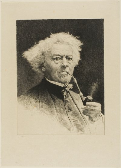 Portrait of Corot by Etienne Gabriel Bocourt