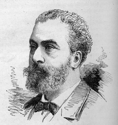 Portrait of David Raynal (1840-1903), French Politician. Engraving by Bocour in 