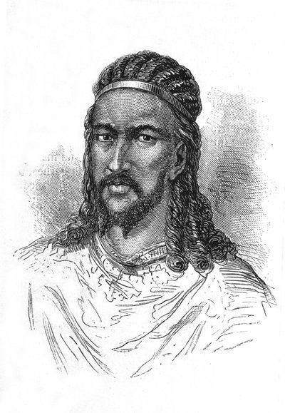 Portrait of the Emperor (Ras) Theodoros of Abyssinia. by Etienne Gabriel Bocourt