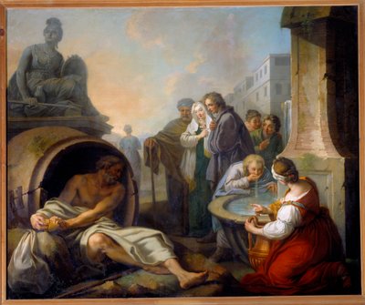 Diogenes Breaking His Cup by Étienne Jeaurat
