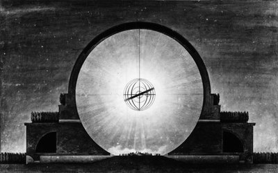 Newton cenotaph, day effect cut - E.L. Boullée by Etienne Louis Boullee