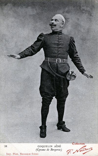 Constant Coquelin aka as Coquelin aîné in the costume of Cyrano de Bergerac (b/w photo) by Etienne Neurdein