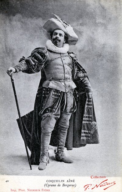 Constant Coquelin aka as Coquelin aîné (1841 - 1909) in the costume of Cyrano de Bergerac by Etienne Neurdein