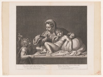 Mary with Sleeping Christ Silencing John the Baptist by Etienne Picart