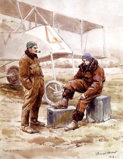 Pilots and Bomber Plane 