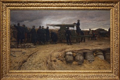French Heavy Artillery Piece at the Siege of Paris, 1872 by Etienne Prosper Berne Bellecour