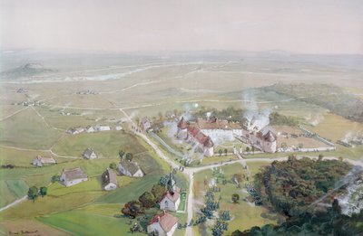The Recapture of the Chateau de Mondement by the French army on the 9th September, 1914, during the First battle of the Marne, 1915 by Etienne Prosper Berne Bellecour