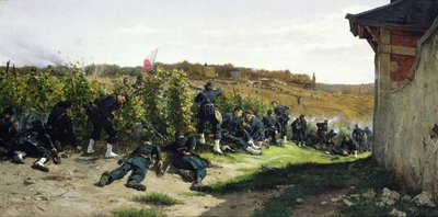 The Tirailleurs de la Seine at the Battle of Rueil-Malmaison, 21st October 1870, 1875 by Etienne Prosper Berne Bellecour