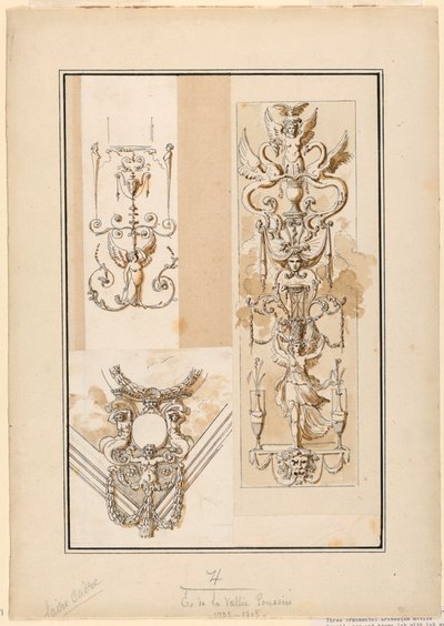 Design for Ornamental Arabesque Motifs by Etienne de Lavallee Poussin