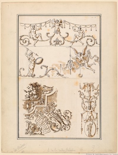 Five Motifs for Ornamental Arabesques by Etienne de Lavallee Poussin