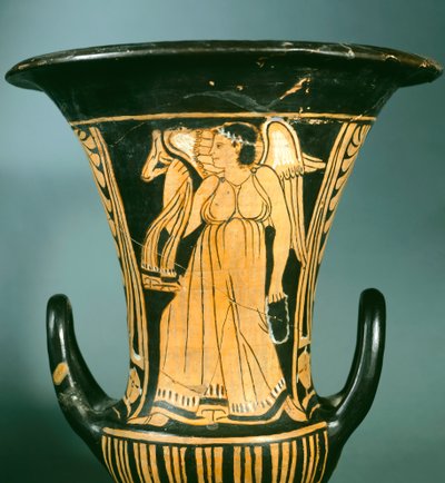 Calyx-krater (large vase) by the Berkeley Painter depicting a winged spirit. Etruscan Civilisation, 4th Century BC. by Etruscan