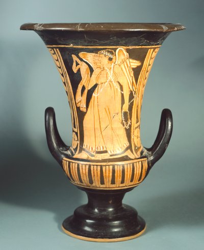 Calyx-krater (large vase) by the Berkeley Painter depicting a winged spirit. Red-figure pottery. Etruscan Civilisation, 4th Century BC by Etruscan