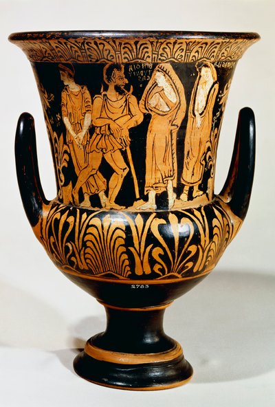 Calyx-Krater Depicting a Scene from the Underworld with Charon and Girls by Etruscan