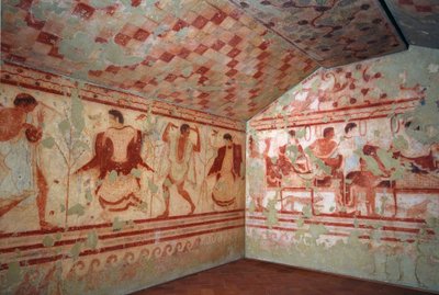 Etruscan Art: Frescoes Depicting Banquet Scenes by Etruscan