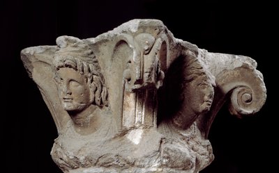 Etruscan civilization: decorated column capitals from the tomb Campanari a Vulci, Italy. End 4th, beginning 3rd century BC. Florence, Museo Archeologico by Etruscan