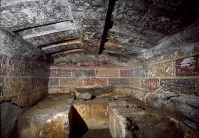 Inside the Francois tomb in the necropolis of Ponte Rotto, 4th century BC by Etruscan