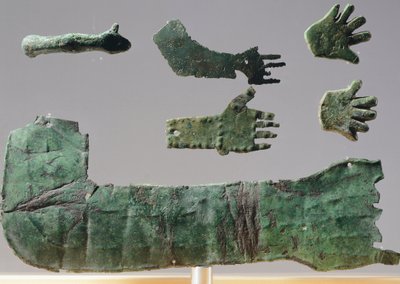 Ex-voto in Bronze Plate Depicting the Upper Limbs by Etruscan
