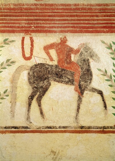 Horseman, Left Hand Side, from the Tomb of the Baron by Etruscan