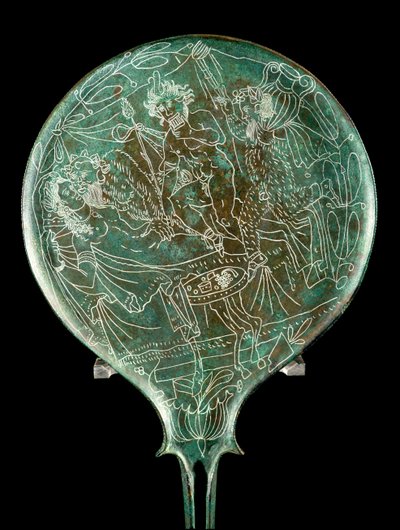 Mirror depicting a mythological scene, from Palestrina (Praeneste) by Etruscan