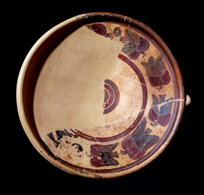 Terracotta plate representing animals, 600-590 BC by Etruscan