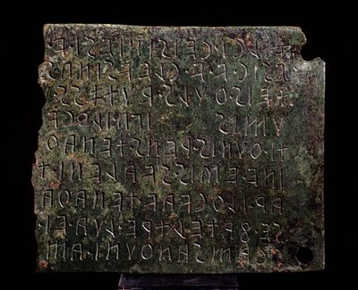 Bronze Tablet from Monte Acuto by Etruscan Etruscan